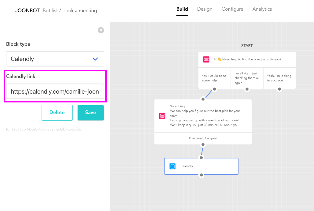 How to use Calendly integration Joonbot