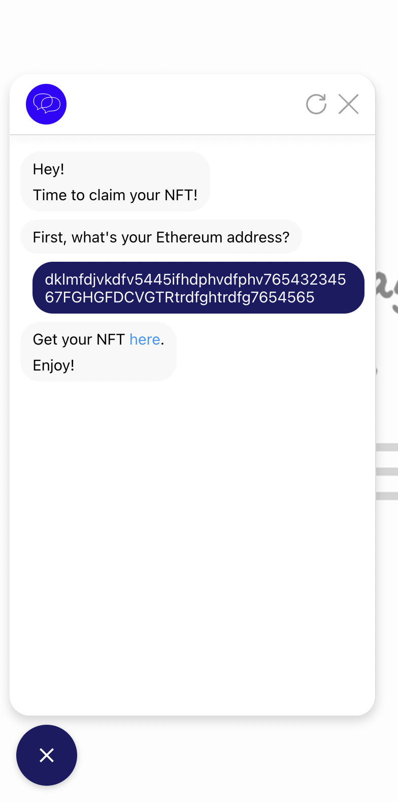 Result when the Ethereum address is NOT in the Airtable